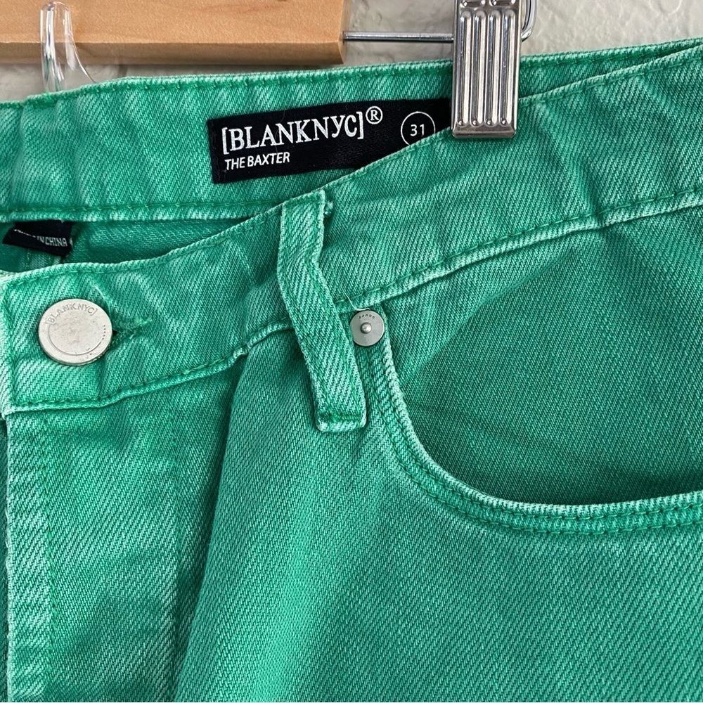 Blank NYC the Baxter Green Straight Leg raw Hem jeans - Picture 10 of 14